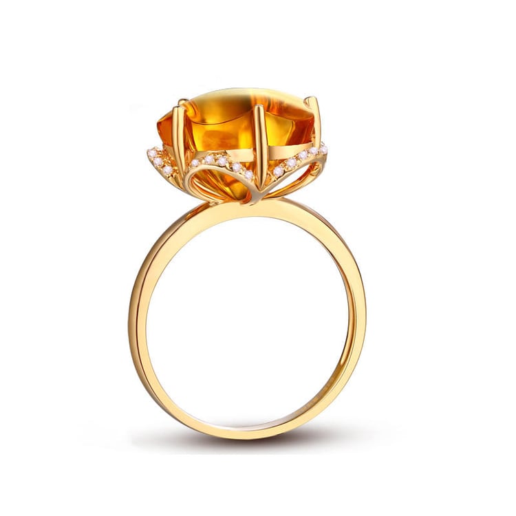Zlatý citrínový kvet v prsteni Katiesa 9964