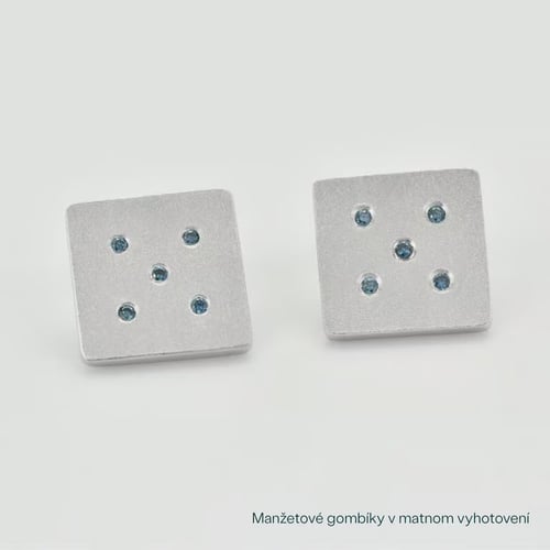 Manžetové gombíky zo zlata s modrými diamantmi Abrami
