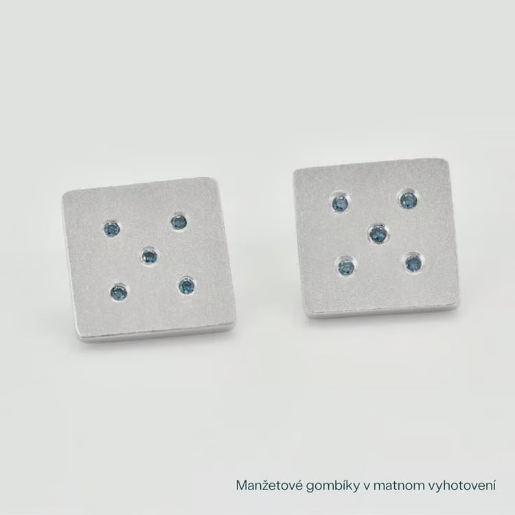 Manžetové gombíky zo zlata s modrými diamantmi Abrami 165391