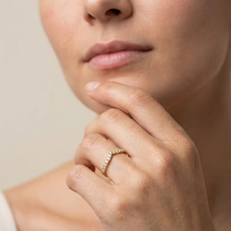 Vykrojený rozvodový eternity prsteň so žiarivými lab-grown diamantmi Evald 166471