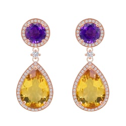 Náušnice s citrínmi a ametystmi Maurise