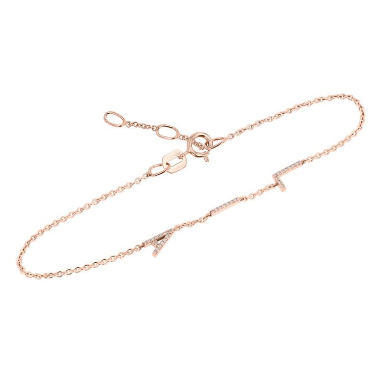 Náramok s 3 písmenkami a lab-grown diamantmi Ainslee 152487