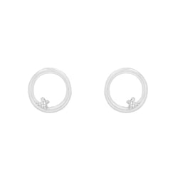 Zlaté napichovacie karma náušnice s diamantom Olivette