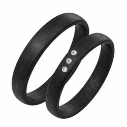 Karbónové svadobné obrúčky s diamantom Jennie