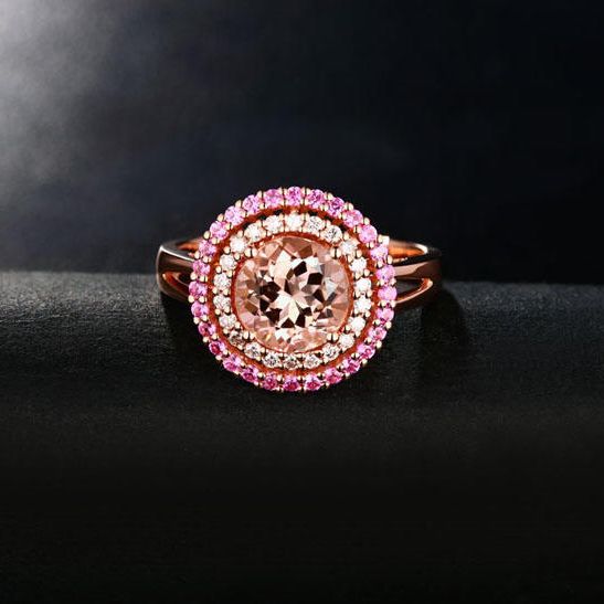 Zlatý prsten s drahokamami 10084