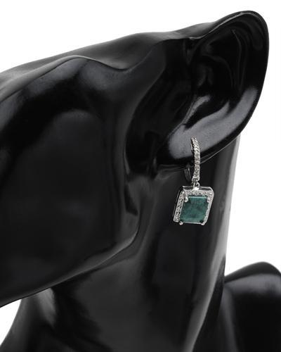 Diamantové náušnice so smaragdmi 1605