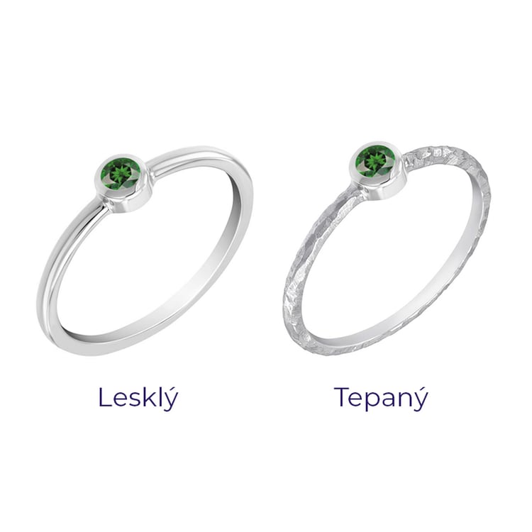 Zlatý minimalistický prsteň s tsavorit granátom Kathleen 101746