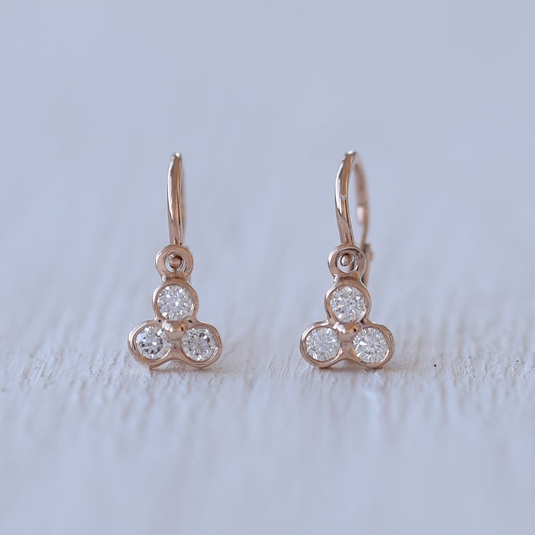 Zlaté detské náušnice s moissanitmi Jasmine 105024