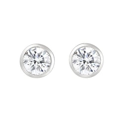Bezel napichovacie náušnice s 0.06ct diamantmi Jecelyn