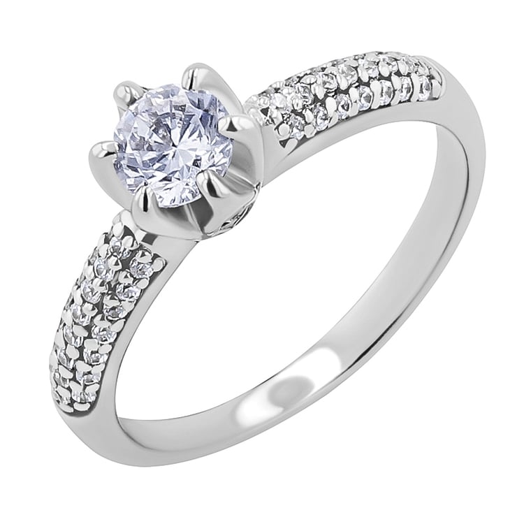 Zásnubný zlatý prsteň s lab-grown diamantmi Lineas