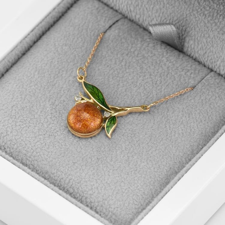 Náhrdelník s pomerančom a enamelom 45788