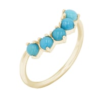 Vykrojený zlatý prsteň s tyrkysmi Najma