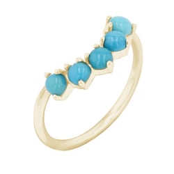 Vykrojený zlatý prsteň s tyrkysmi Najma