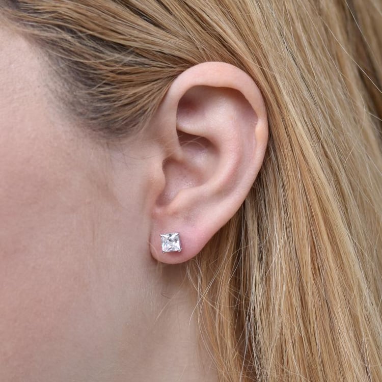 Náušnice s bielymi zirkónmi 55416