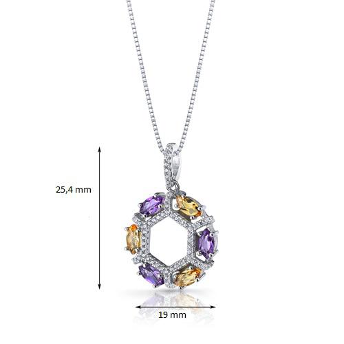 Citrínový náhrdelník s ametystmi 14217