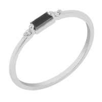 Prsteň s baguette salt and pepper diamantom a lab-grown diamantmi Louisa