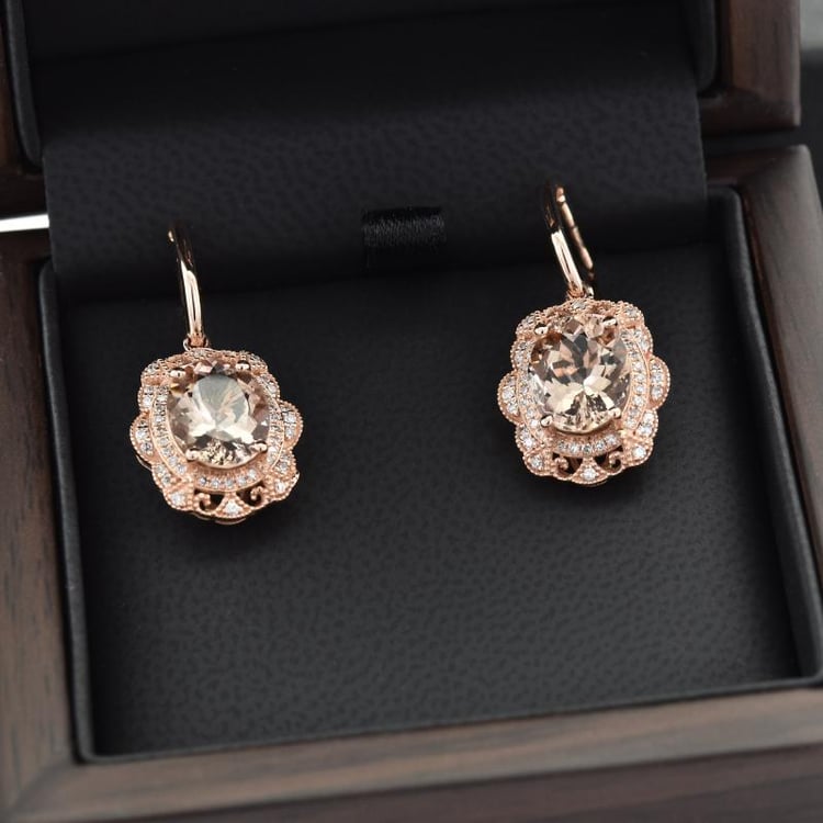 Morganitové zlaté náušnice 19665