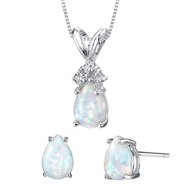 Kolekcia šperkov zo zlata s pear opálmi a diamantmi Dagur