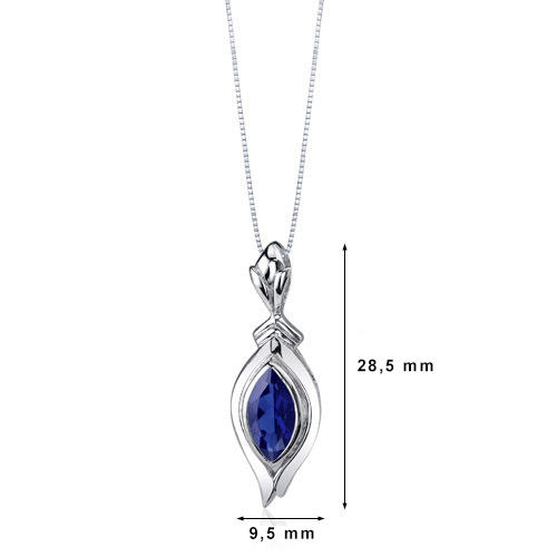 Náhrdelník so zafírom strieborný 2260
