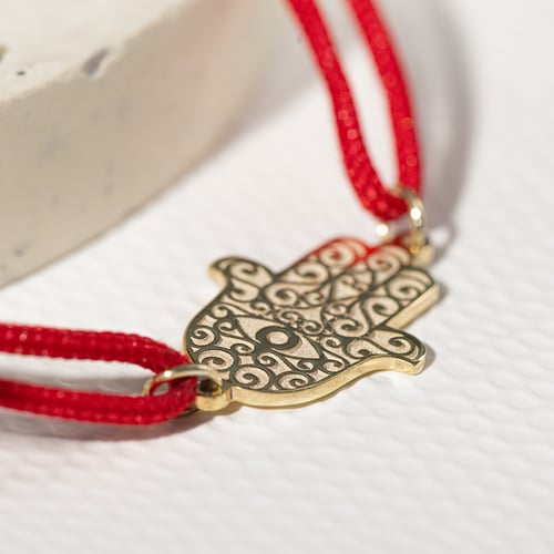 Šnúrkový joga náramok so symbolom Hamsa