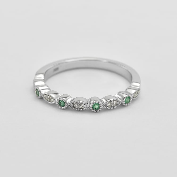 Zlatá eternity obrúčka so smragdmi 58608