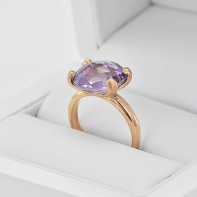 Coctail prsteň s fialovým ametystom