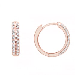 Zlaté kruhové náušnice s diamantmi Sille