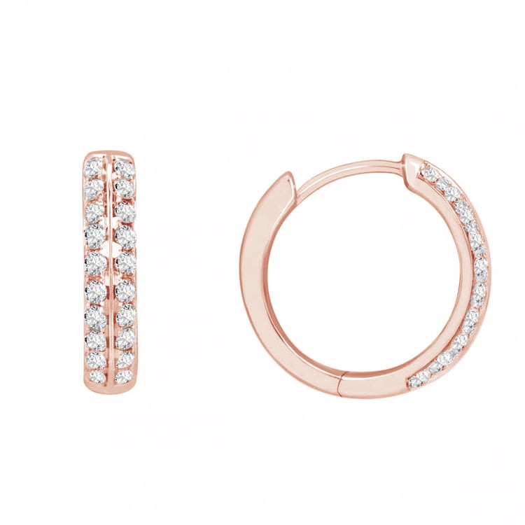 Diamantové náušnice z ružového zlata 79593