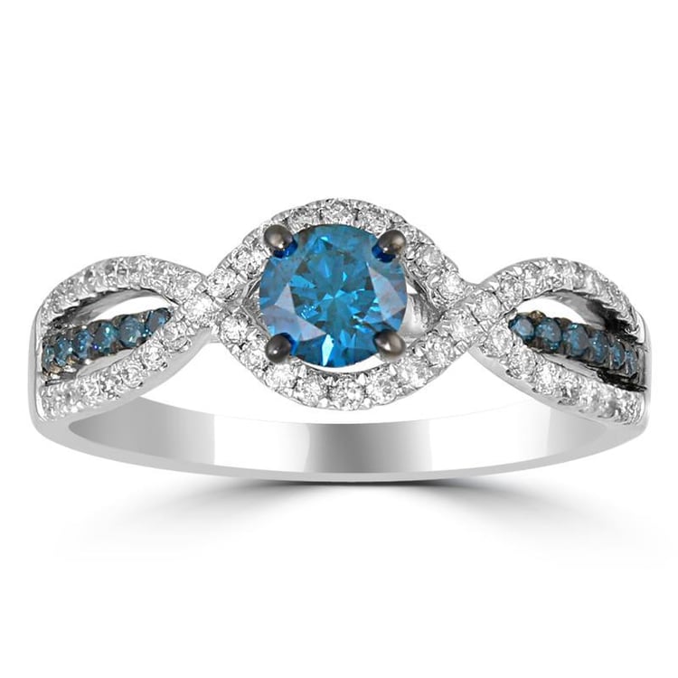 Zlatý prsteň s modrým diamantom Insin 10401