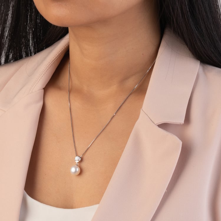 Strieborný perlový prívesok s lab-grown opálom Romney 142682