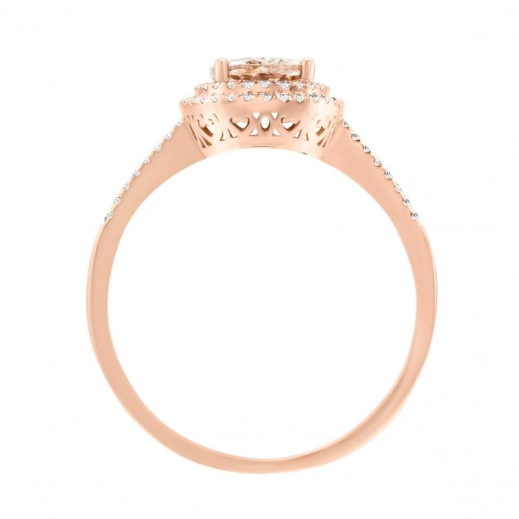 Prsteň s morganitom a diamantmi z ružového zlata 2089