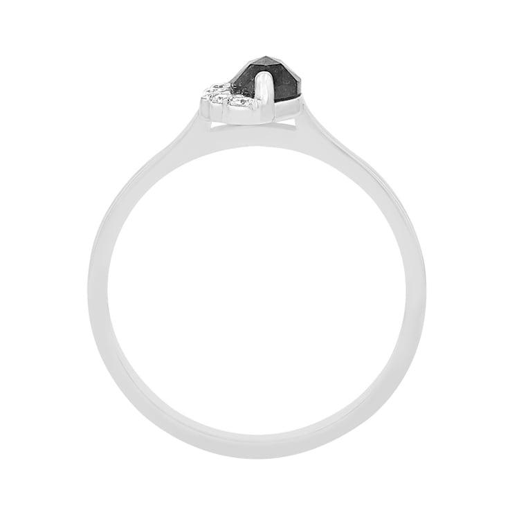 Zásnubný prsteň s marquise salt and pepper diamantom z bieleho zlata 81785