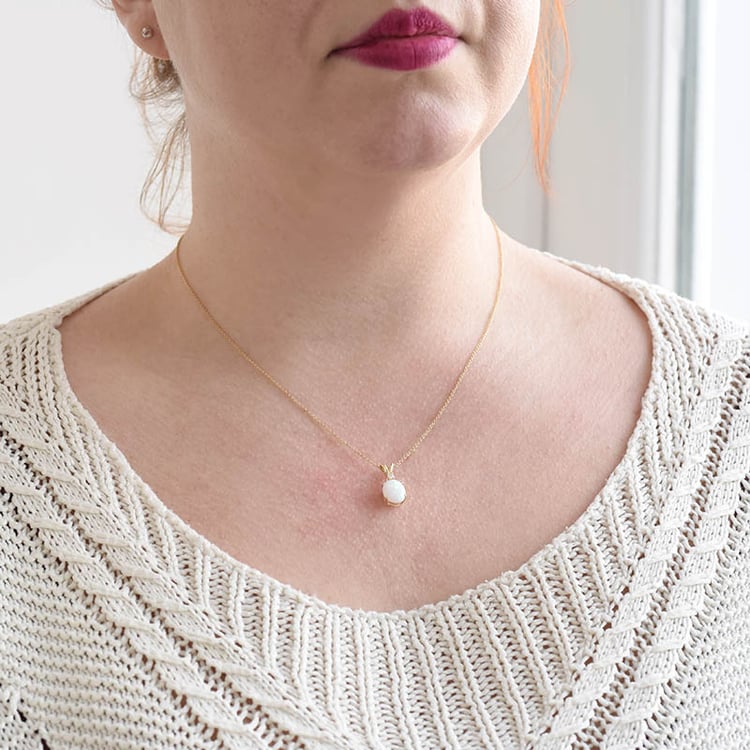 Zlatý prívesok s opálom a diamantom 94015