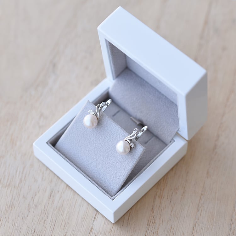 Náušnice s perlami a zirkónmi 61321