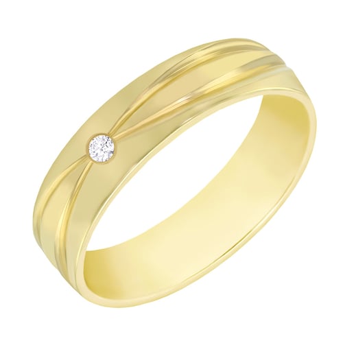 Elegantné zlaté svadobné prstene s diamantom Weber