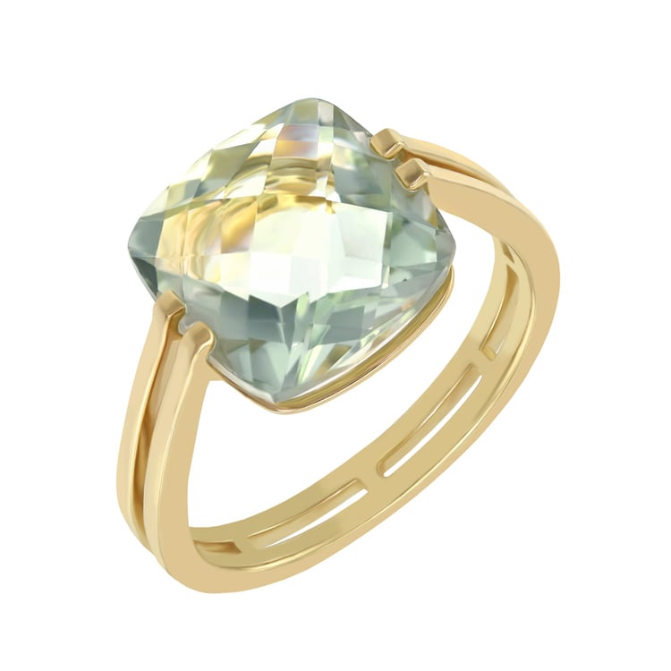 Zlatý prsteň s cushion ametystom Zallie