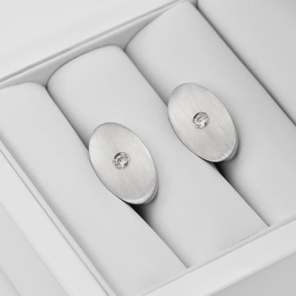 Platinové manžetové gombíky s diamantmi Adiel