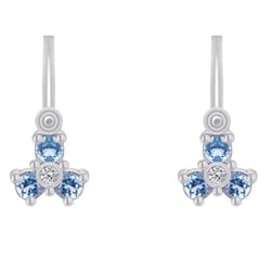 Jemné detské náušnice s topásmi a diamantmi Aurora