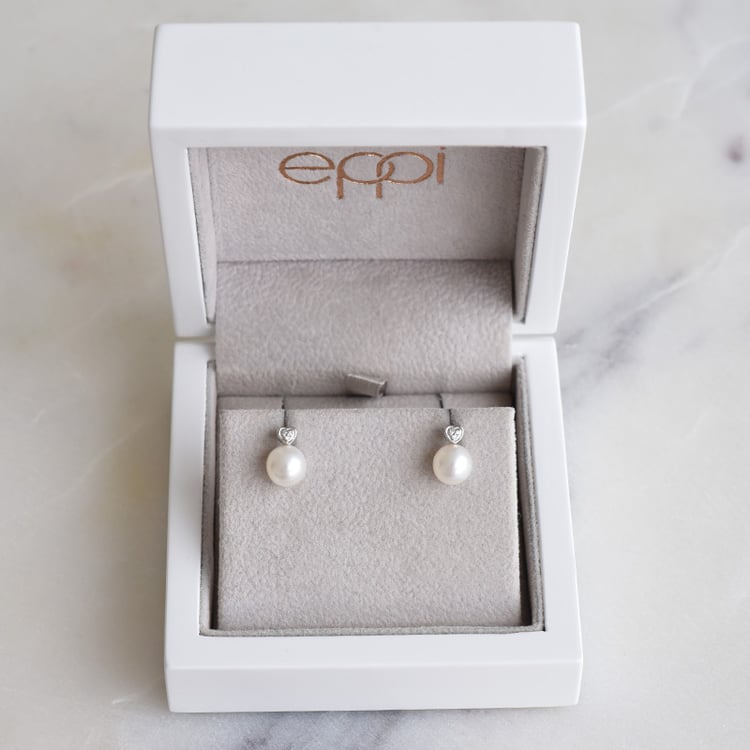 perlové náušnice so srdiečkami 86813