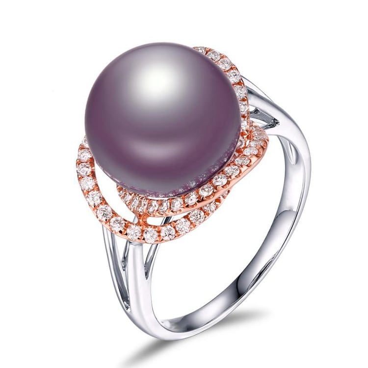 Perlový prsteň z dvoch druhov zlata Aire