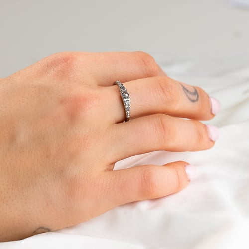 Prsteň so salt and pepper diamantmi Hermina