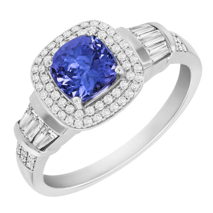 Prsteň s cushion tanzanitom 88818