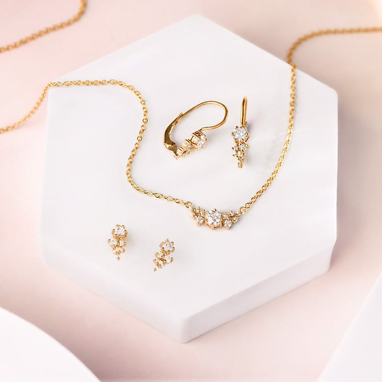 Cluster náušnice s lab-grown diamantmi Lina 153448