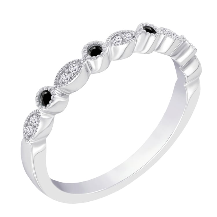 Eternity prsteň s čiernymi a bielymi diamantmi Pedro 99304
