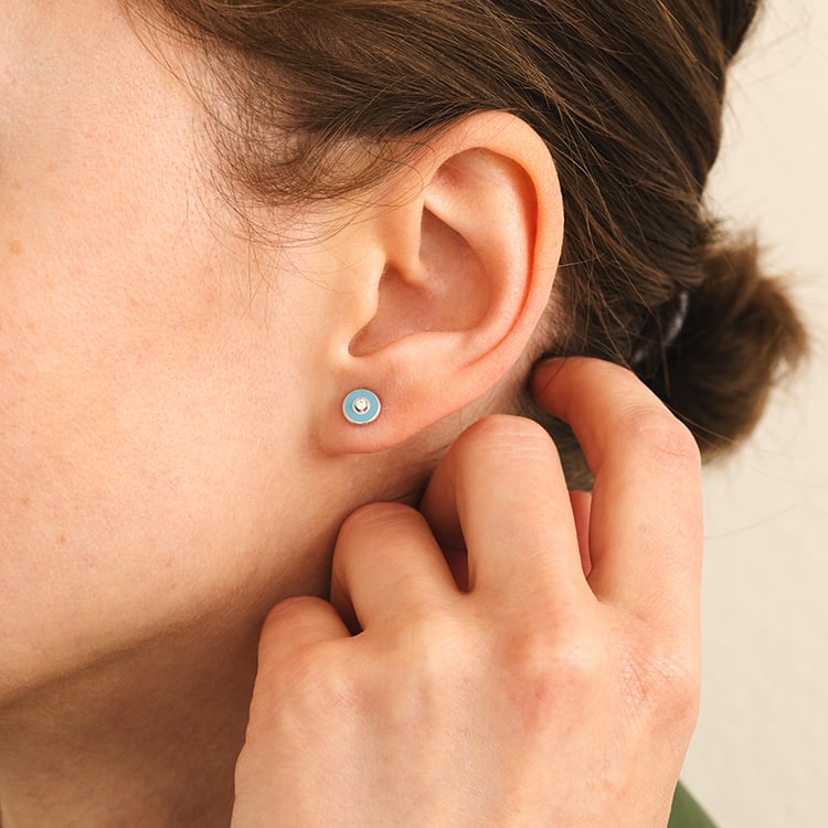 Keramické náušnice s lab-grown diamantom Gill 122084