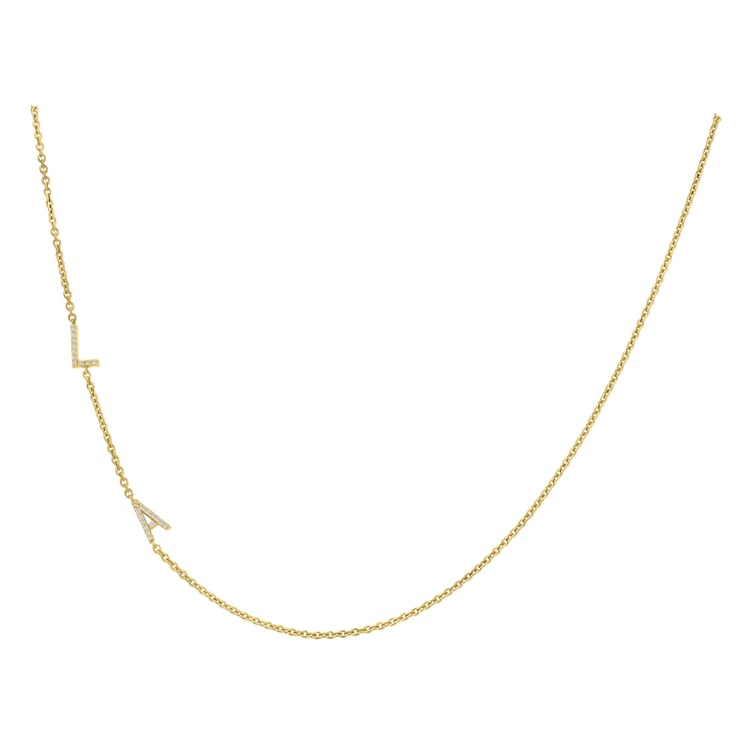 Náhrdelník s 2 písmenkami a lab-grown diamantmi Lupe