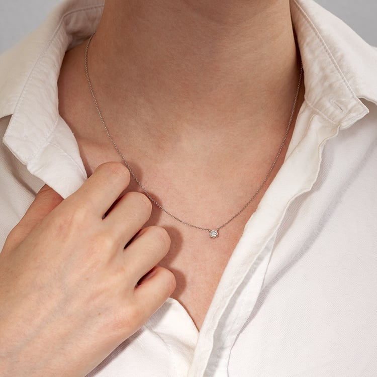 Zlatý náhrdelník s 0.30ct IGI certifikovaným lab-grown diamantom Freya 131580