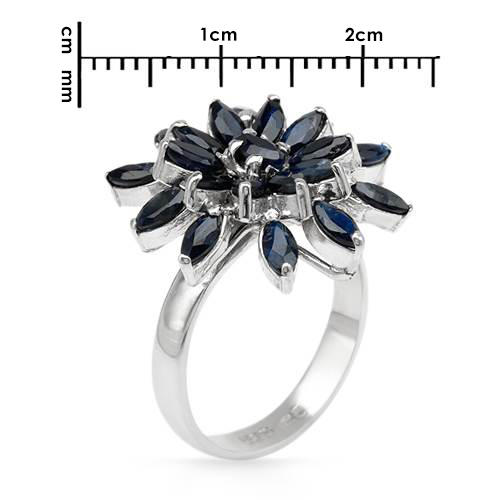 Strieborný prsteň so zafírmi 53513