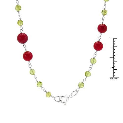 Korálový náhrdelník s olivínmi 1690