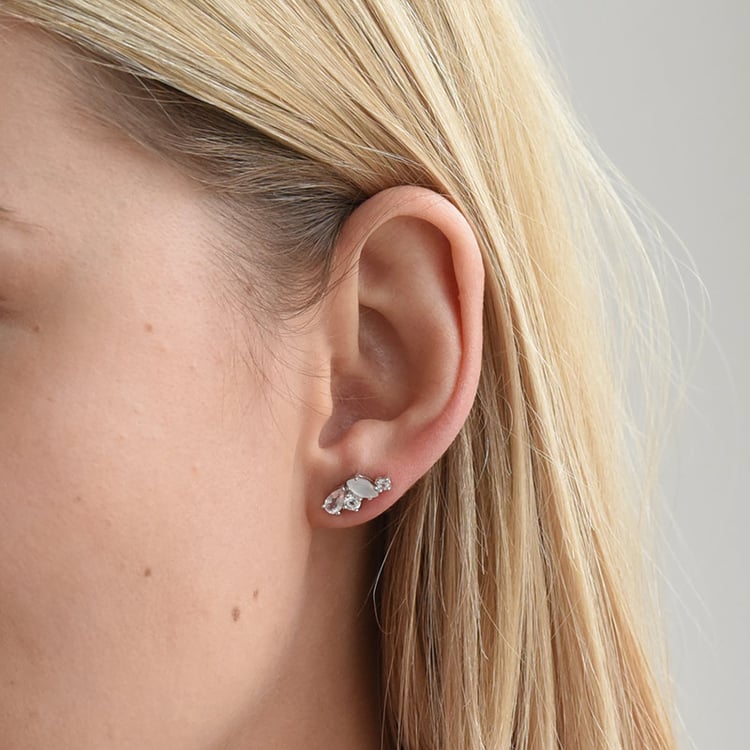 Strieborné náušnice s mesačným kameňom 72658